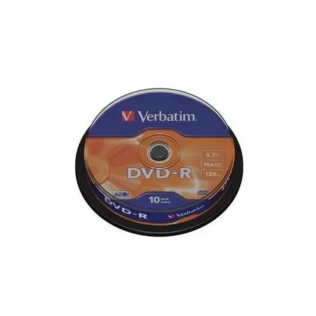 Płyty Verbatim DVD-R 4,7GB 16x  - Cake Box - 10szt. - Matt Silver